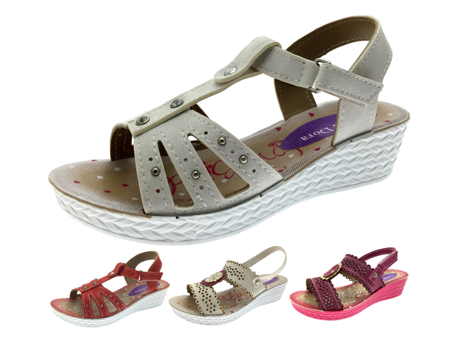 adjustable strap wedge sandals